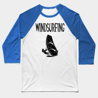 windsurfing v7 black text sport windsurf Baseball T-Shirt